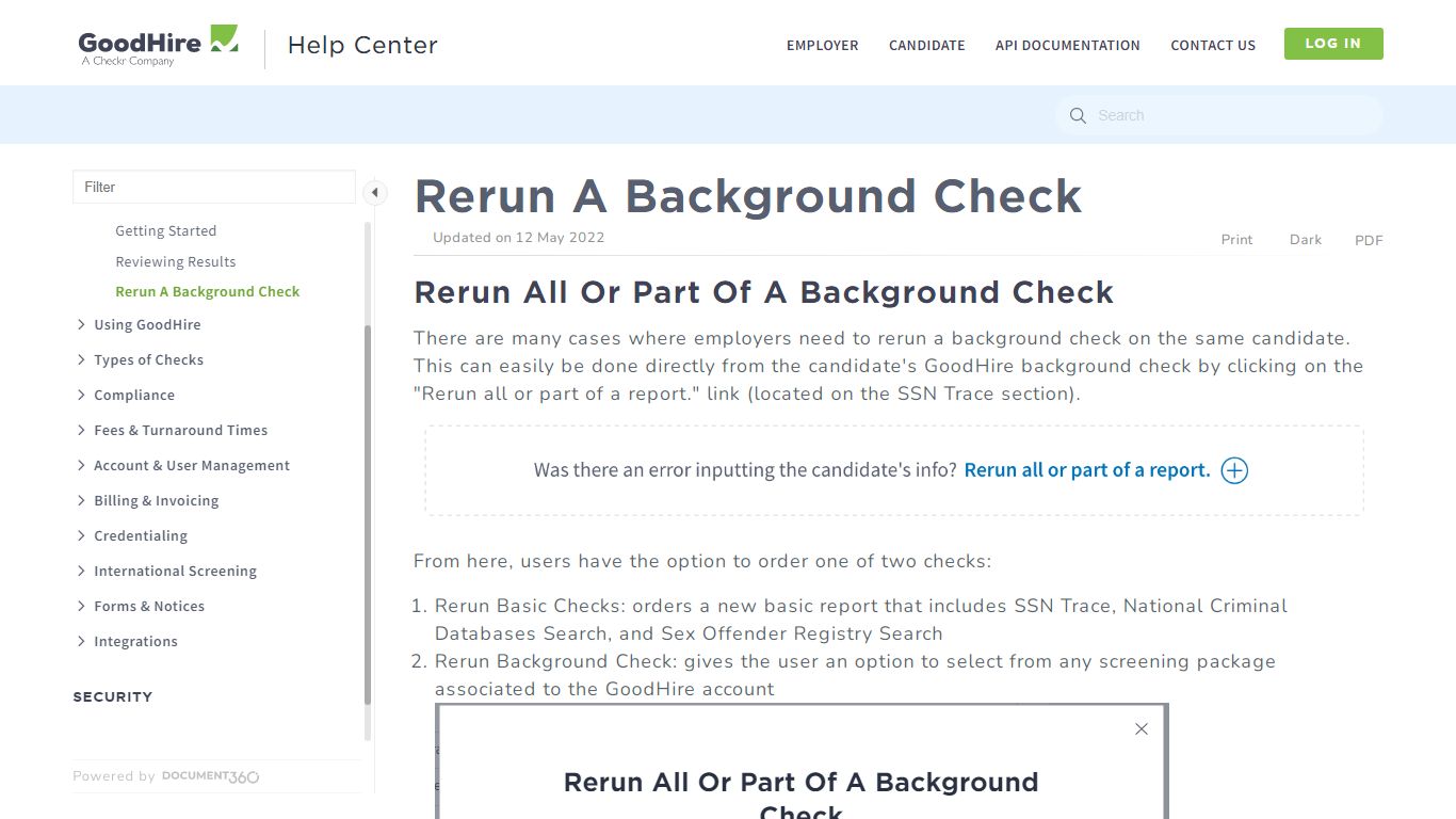 Rerun A Background Check - Employer FAQ - GoodHire